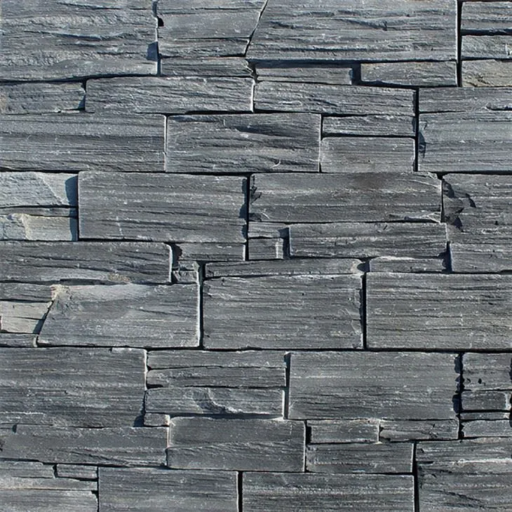 Siyah Arduvaz Duvar Kaplama Gerçek Taş Paneller JRN-018