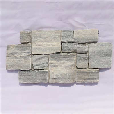 Çapraz Şekilli Doğal Taş Duvar Kaplama Gri Kuvarsit JRD-050