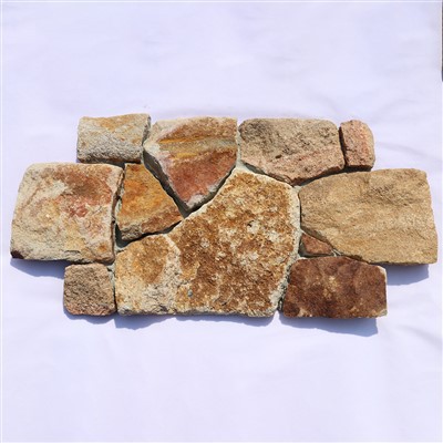 Çapraz Şekilli Taş Panel Gökkuşağı Kumtaşı Duvar Kaplaması JRD-066