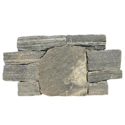 Kilitli Taş Panel Gri Damarlar Kuvarsit JRD-006